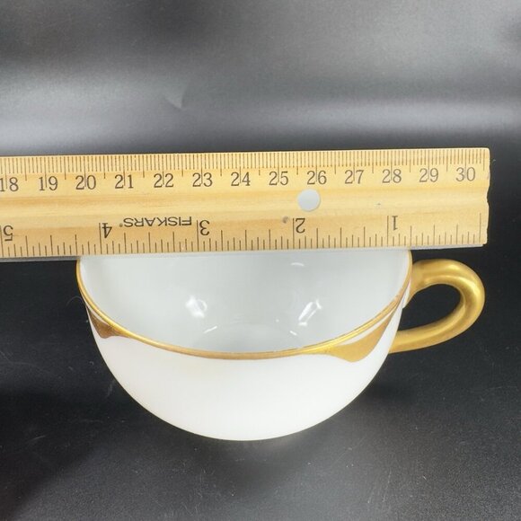 ROYAL OEG Austria VERAGOLD Gold Ivory Fine Porcelain Teacup And Saucer Set VTG - Picture 5 of 14